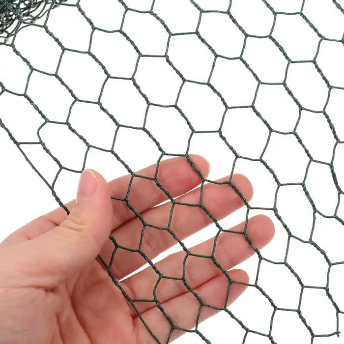 Grillage galvanisé vert 25M, maille en fer robuste pour clôture de jardin, enclos pour animaux de fe