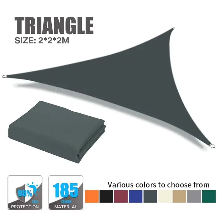 Voile d'ombrage gris imperméable, auvent de protection solaire de jardin avec cordes gratuites, bloc