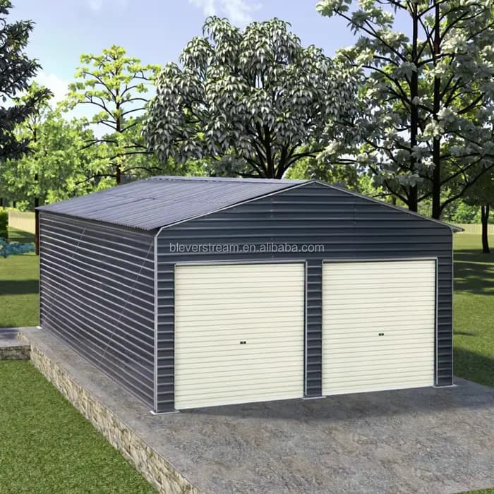 Abri de voiture extérieur 20x20 pieds (6x6 m) avec structure en acier galvanisé et toit en tôle, sty