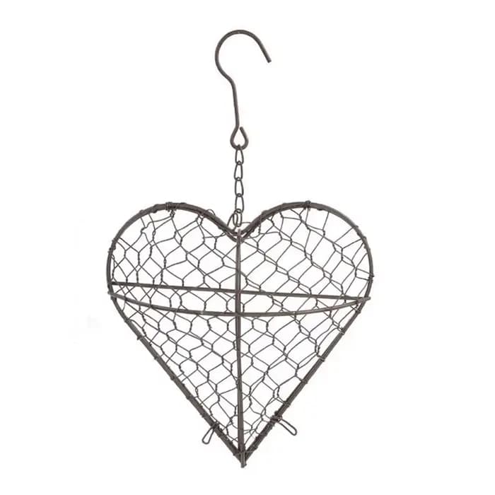 Jardinière suspendue en forme cœur, panier rangement pour Pots fleurs artificiels en métal