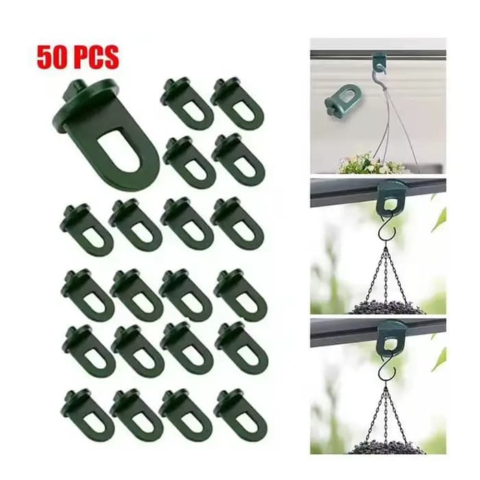 Crochets en plastique vert et noir pour serre, clips de suspension pour plantes et fleurs, accessoir