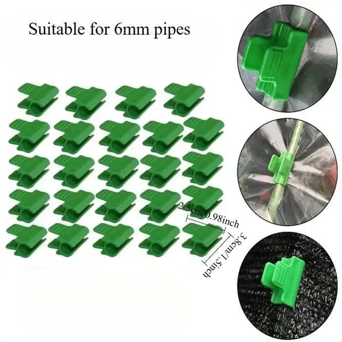 Clips de Film de serre en plastique vert, 60 pièces, Clips de jardin robustes et coupe-vent pour fix