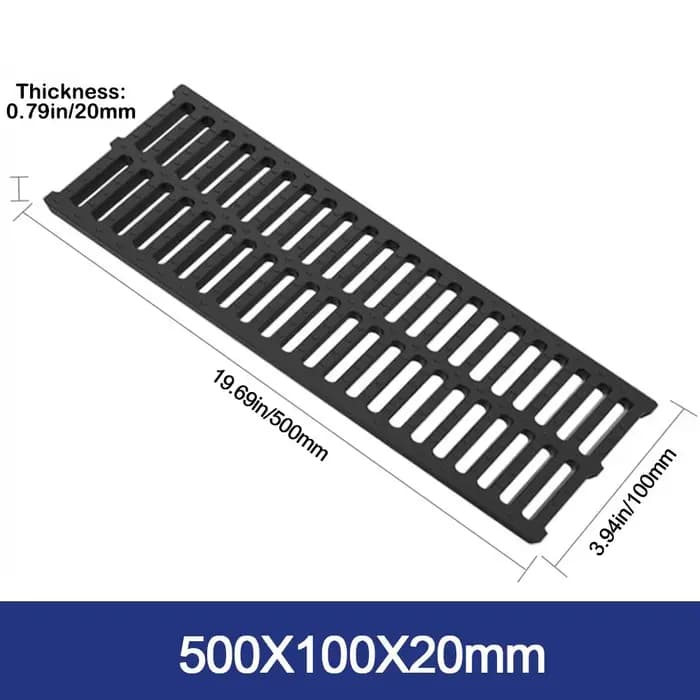 Nouvelle grille de drainage rectangulaire en résine plastique haute résistance pour garage, allée et