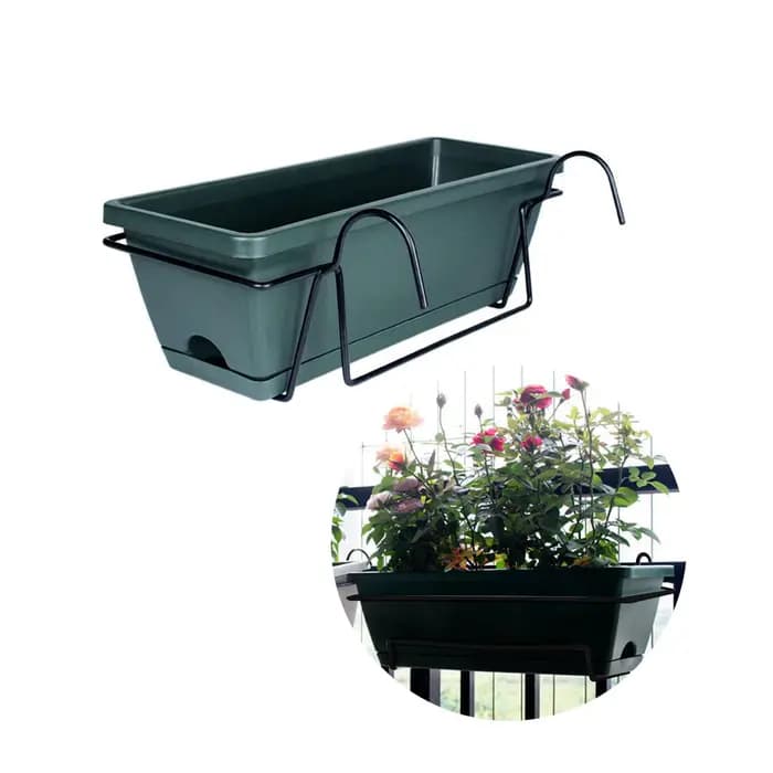 Jardinière suspendue pour balustrade de balcon avec plateau, jardinière de fenêtre pour rebord de fe