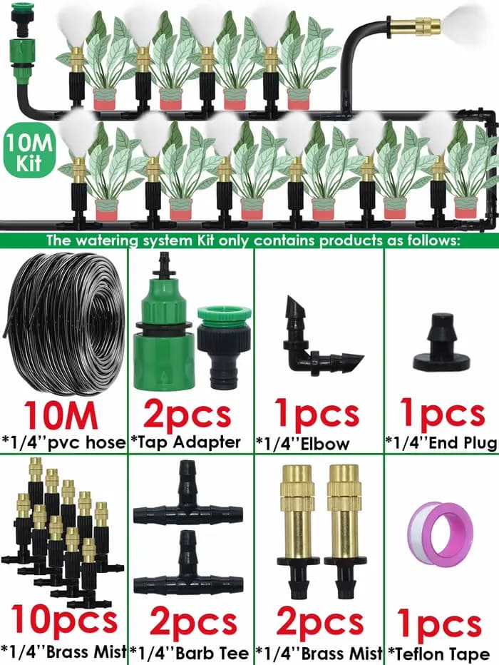 KESLA serre 5-30M extérieur 1/4 en laiton atomiseur brumisation système de refroidissement jardin Ir