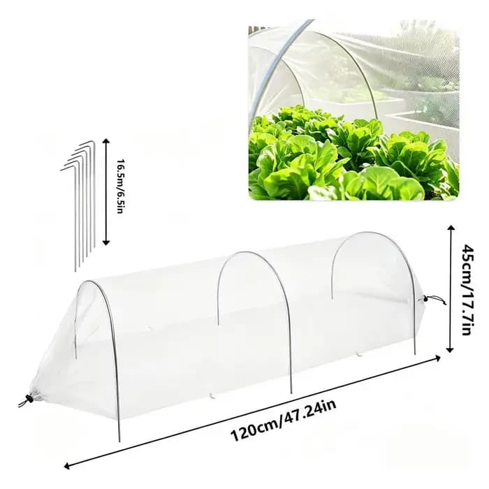 Couvertures de jardin 4FT résistantes aux intempéries, filet tunnel anti-oiseaux avec 6 piquets pour