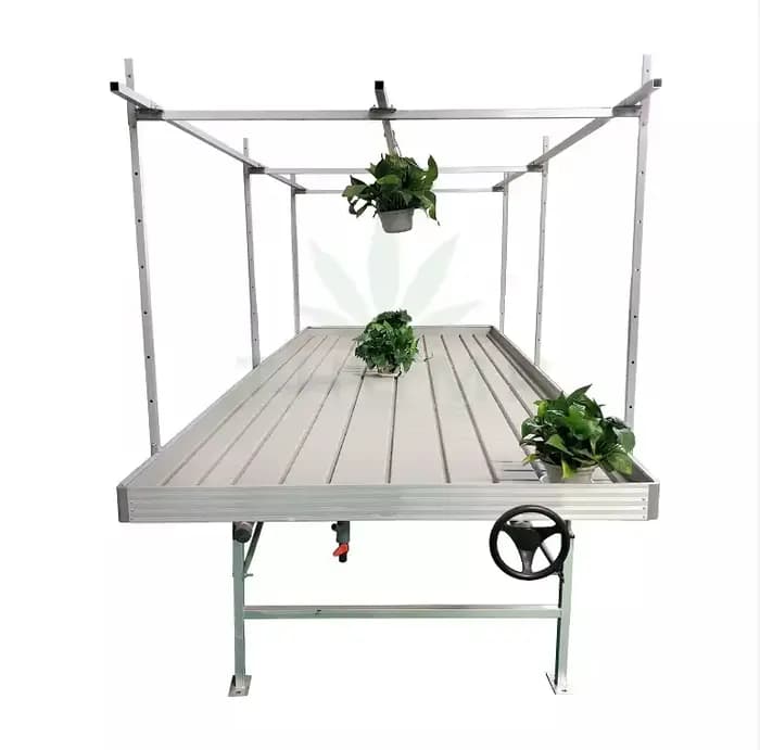 Équipement d'agriculture en serre à bancs roulants à flux et reflux