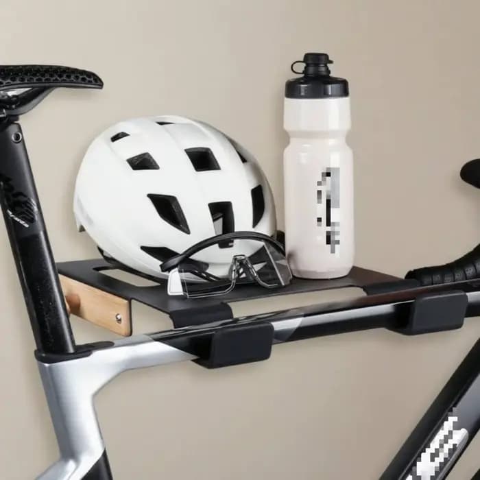 Support mural pour vélos avec accents en bois, organisateur mural pour la maison, matériel de montag
