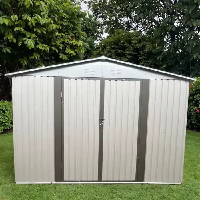 Abri de jardin en acier métallique durable et portable 8FT*6FT, imperméable, multifonctionnel, facil