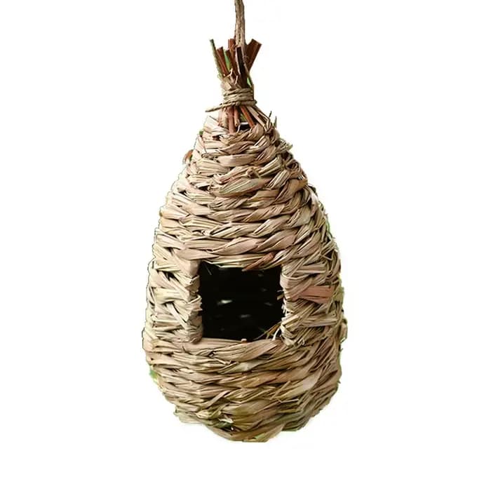 Nid d'oiseau décoratif tressé à la main pour l'extérieur, abri pour oiseaux, cage suspendue pour per