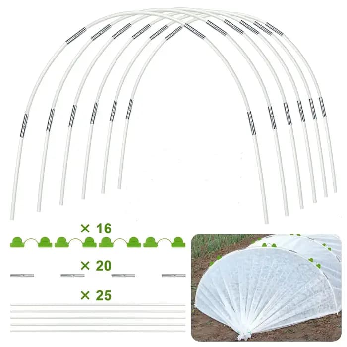 Arceaux de serre pour projets DIY ou tunnels végétaux larges, cadres de soutien en fibre de verre ré