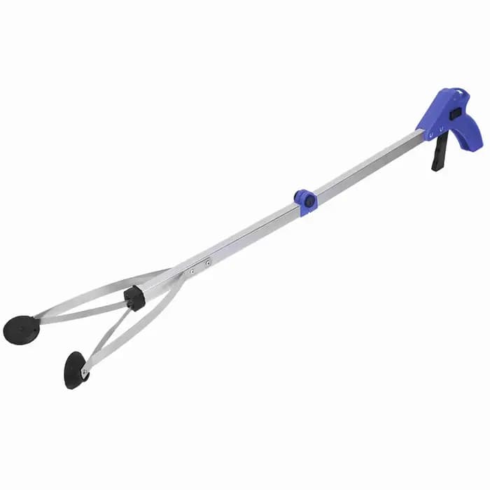 Pince à ordures pliable pour ramassage de feuilles de jardin et déchets