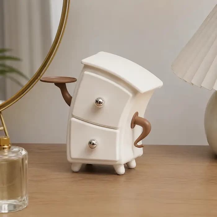 Meuble de rangement compact à double tiroir avec plateau supérieur, mini-organisateur de bureau mode