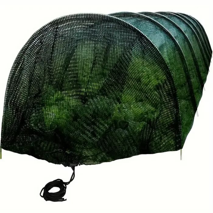 Serre de tunnel de jardin à cadre métallique durable de 10 pieds avec filet d'ombrage et couvercle en plastique pour la protection des plantes