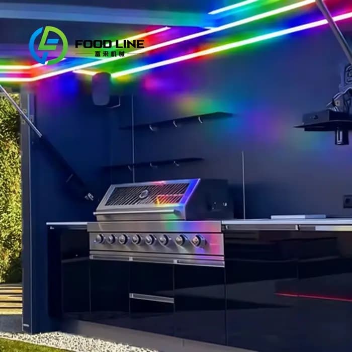 Abri modulaire personnalisé résistant aux intempéries avec cuisine extérieure