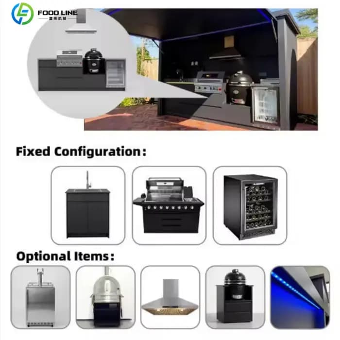 Abri de barbecue en acier et cuisine extérieure – Structure durable