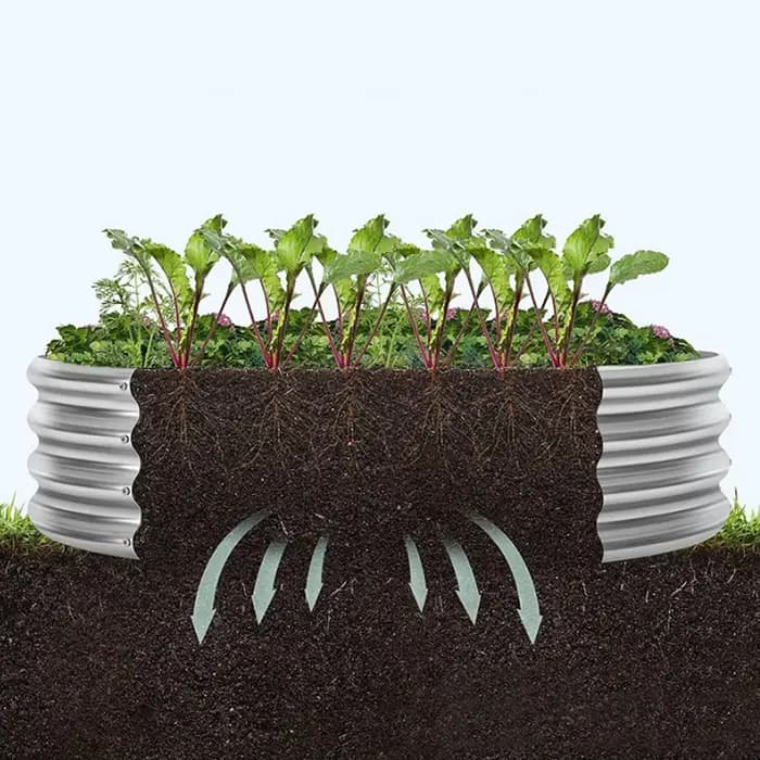 Bac à légumes surélevé galvanisé de 60 cm