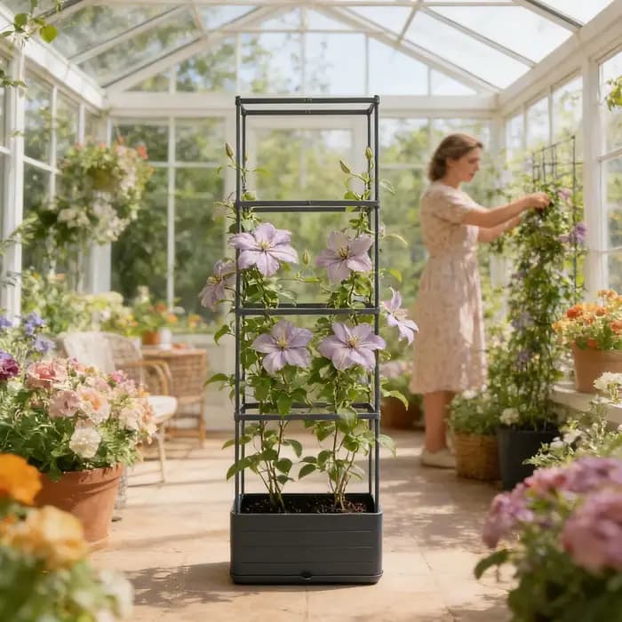 Jardinière verticale pour tomates avec treillis 2-en-1
