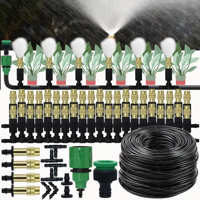 KESLA serre 5-30M extérieur 1/4 en laiton atomiseur brumisation système de refroidissement jardin Irrigation buses d'arrosage 4/7mm tuyau pour Patio