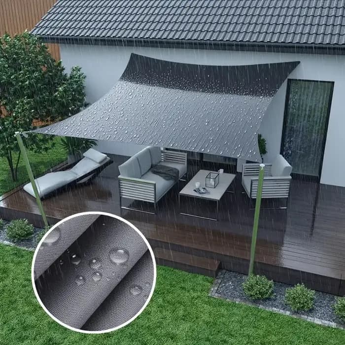 Voile d'ombrage gris imperméable