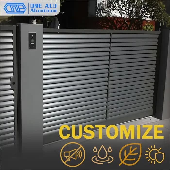 Panneaux de clôture en aluminium à lamelles pour extérieur