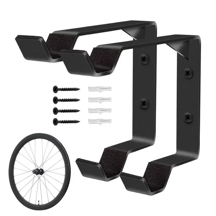 Support mural robuste en acier pour 2 pneus de vélo