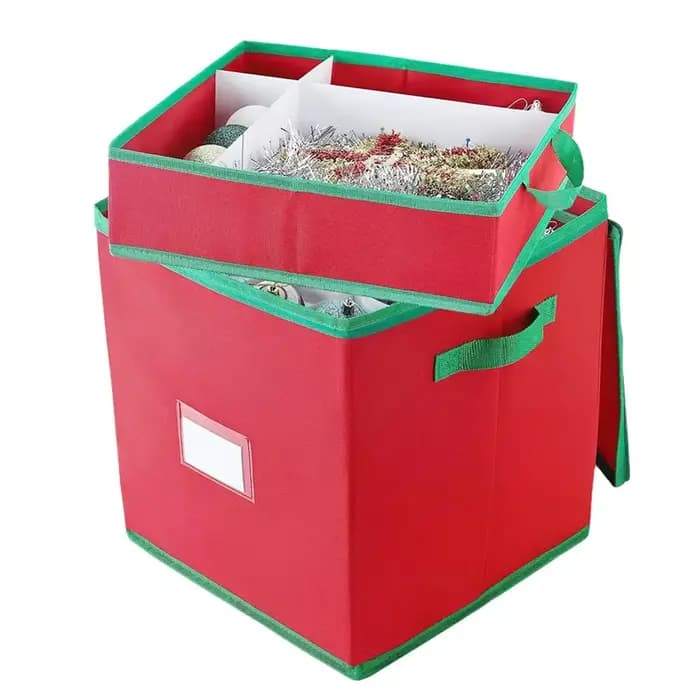 B84B-boîte de rangement de décoration de noël pliable pouvant contenir jusqu'à 64 boules d'ornement étui de vacances avec couver