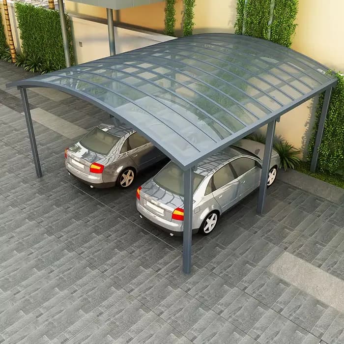 Abri de voiture robuste en alliage d'aluminium avec panneaux en polycarbonate
