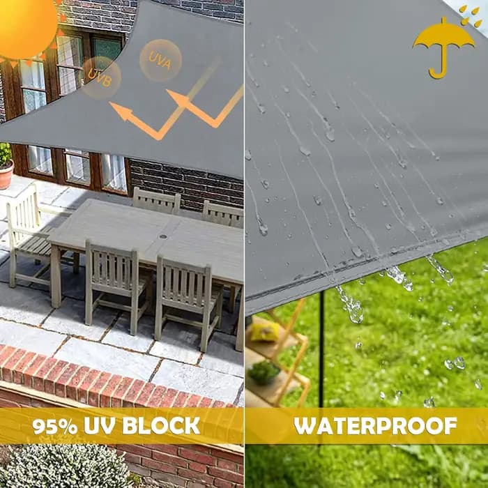 Voile d'ombrage gris imperméable