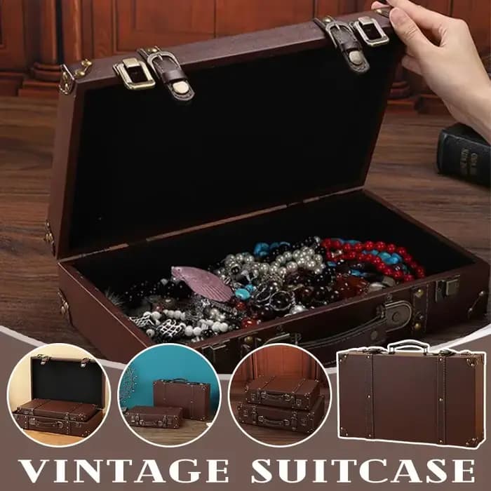 Coffre de rangement en bois marron Vintage