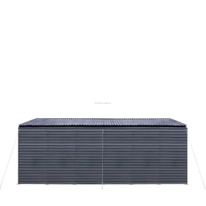 Abri de voiture extérieur 20x20 pieds (6x6 m) avec structure en acier galvanisé et toit en tôle