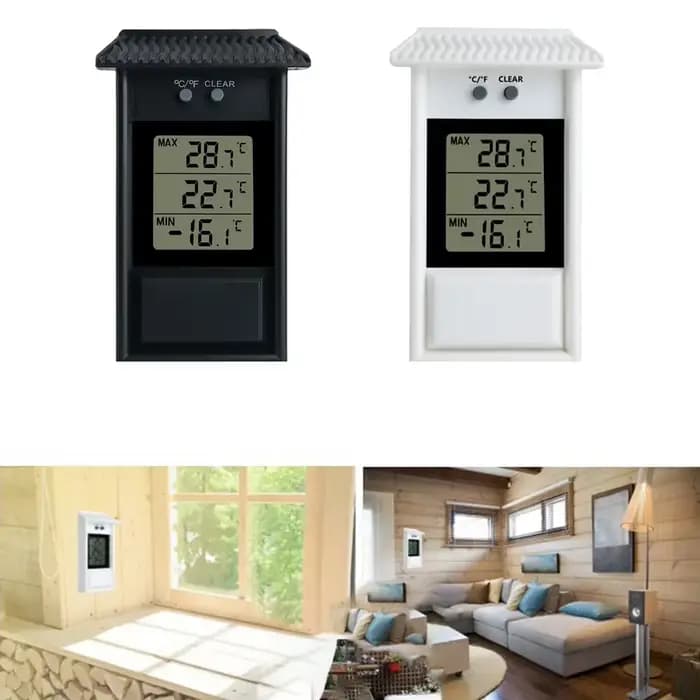 Thermomètre numérique affichage LCD Max Min serre jardin intérieur extérieur mur pièce étanche mural