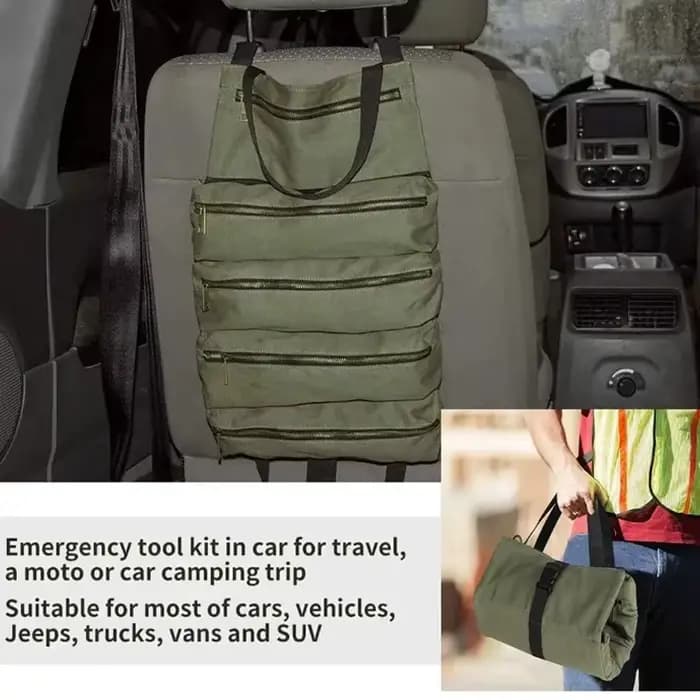 Sac à outils enroulable robuste - Organisateur multi-outils en tissu Oxford