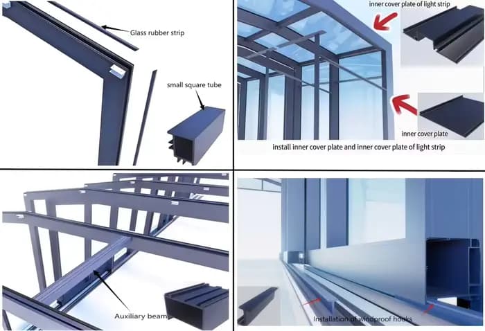 Abri de voiture pliable moderne sur mesure toutes tailles pour villa