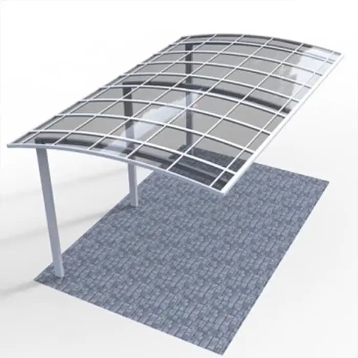 Abri de voiture en aluminium courbé avec toit en polycarbonate anti-UV