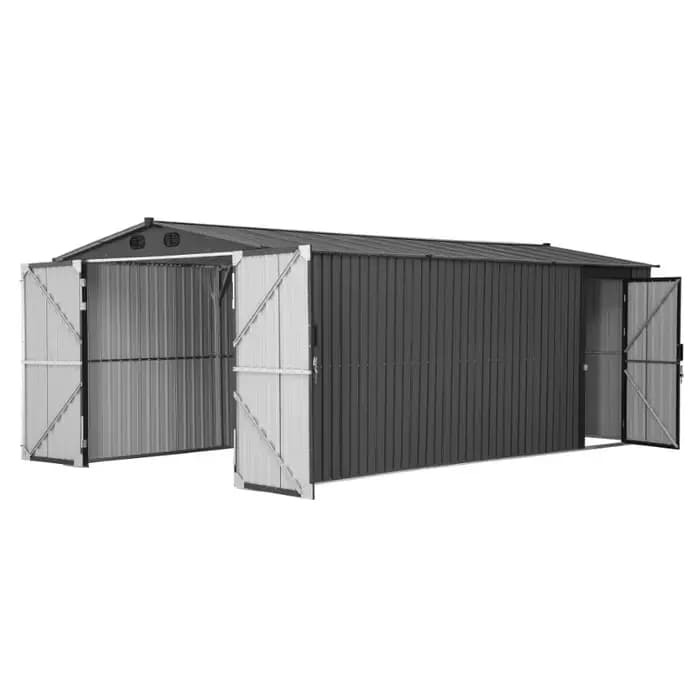 Abri de voiture 10x20 pieds avec portes verrouillables