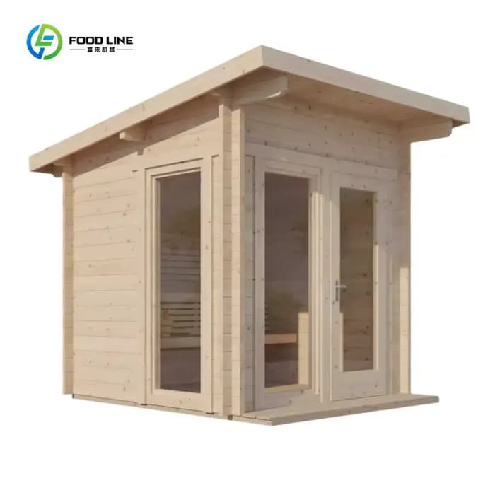 Cabine de sauna extérieure en bois au design moderne pour 6 personnes
