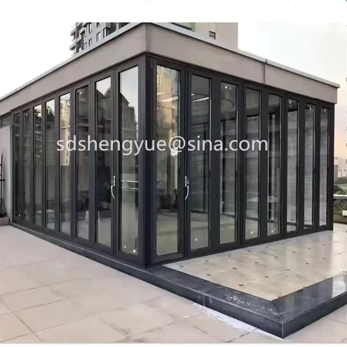 Porte coulissante extérieure personnalisable, porte pliante pour patio, portes de balcon, porte accordéon en aluminium, porte pliante en aluminium