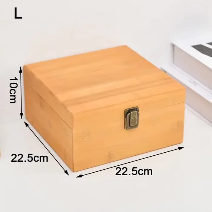 Boîte de rangement en bois de pin S/M/L