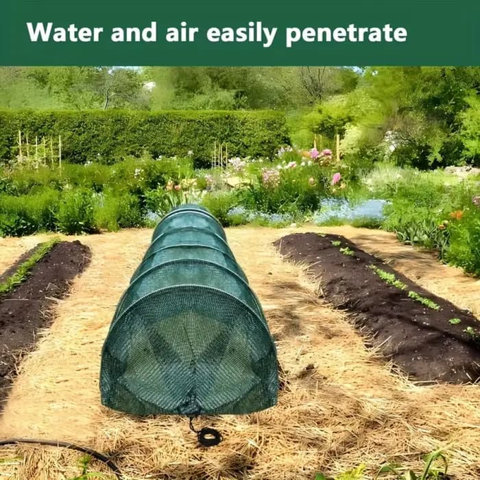 Serre de tunnel de jardin à cadre métallique durable de 10 pieds avec filet d'ombrage et couvercle en plastique pour la protection des plantes