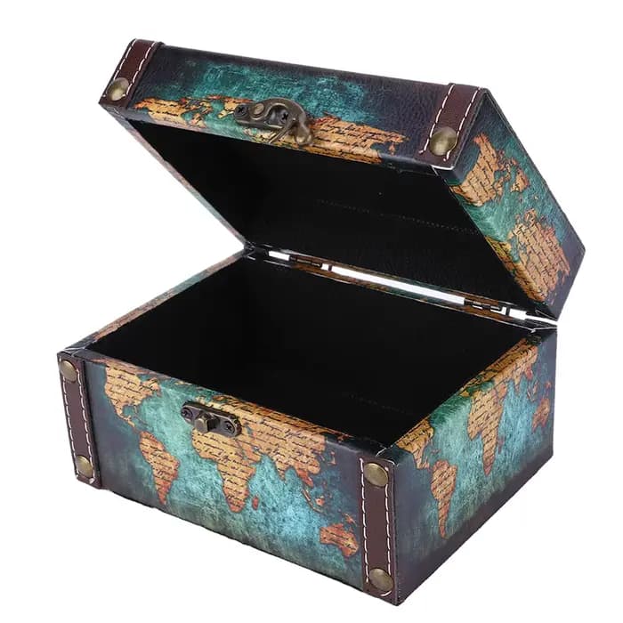 Boîte de rangement en bois de style européen