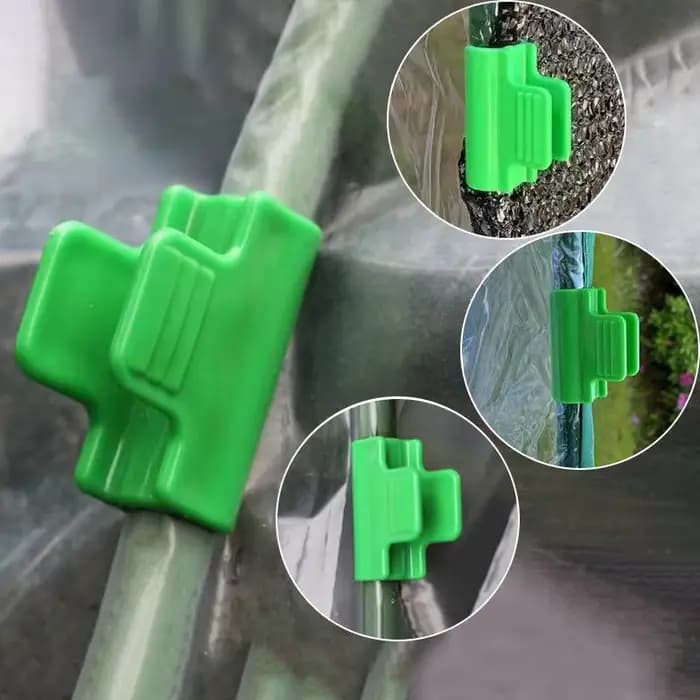 50 clips de serre en plastique vert robustes