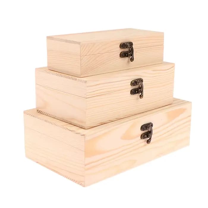 Boîte de rangement rectangulaire en bois