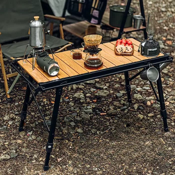 Table pliante réglable en alliage d'aluminium pour camping en plein air