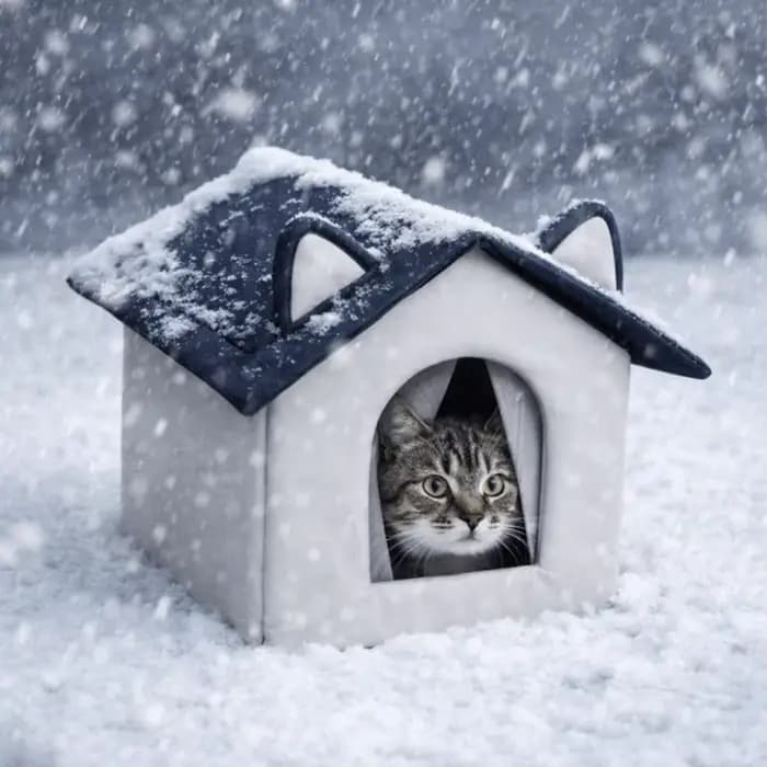 Maison d'extérieur chaude pour chat