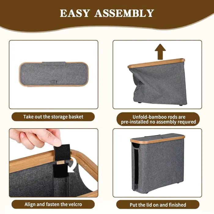 Panier de rangement pour papier toilette avec couvercle