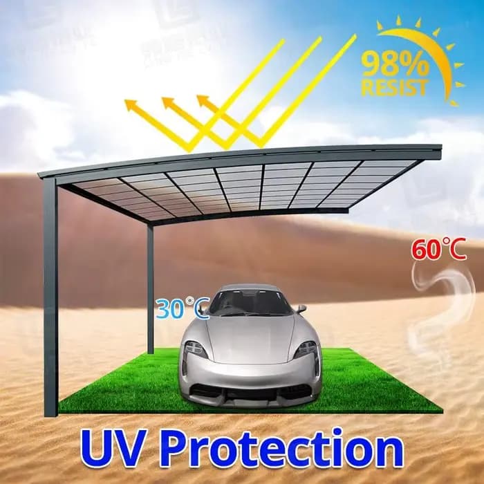 Auvent d'auvent en Polycarbonate cadre en aluminium Carport Carports voiture Garage abri