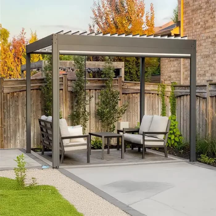 Pergola bioclimatique en aluminium 3x4m motorisée extérieure plage piscine Gazebos alliage protection contre la pluie