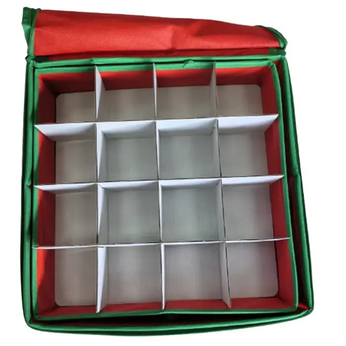 B84B-boîte de rangement de décoration de noël pliable pouvant contenir jusqu'à 64 boules d'ornement étui de vacances avec couver