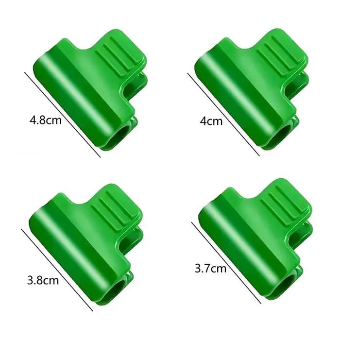 50 clips de serre en plastique vert robustes